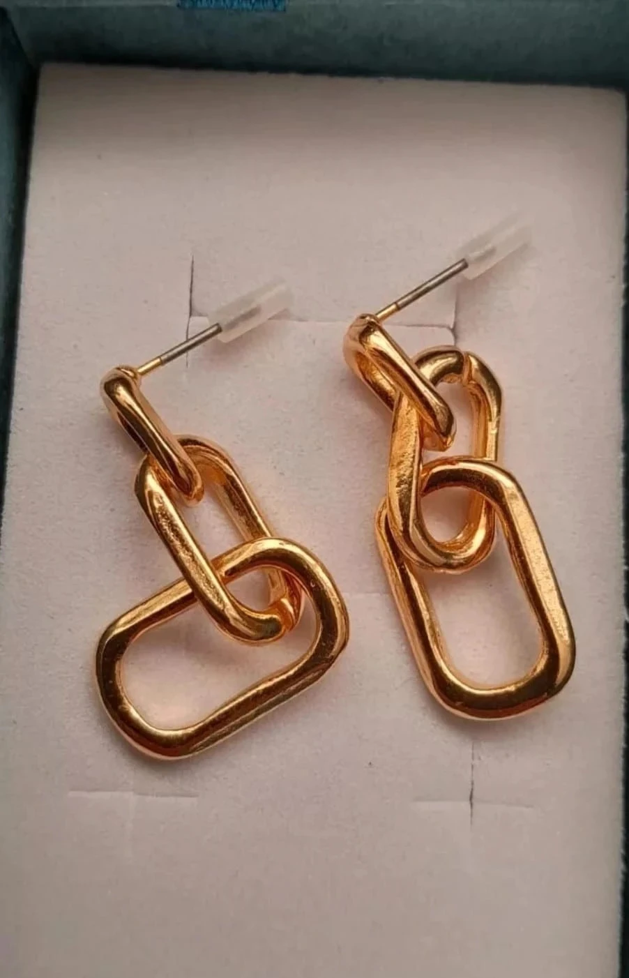 Pendientes colgantes, cadena, dorados – photo 3